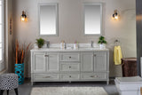 Nera 72" Gray Double Bathroom Vanity | Quartz Countertop