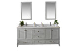 Nera 72" Gray Double Bathroom Vanity | Quartz Countertop