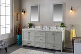 Nera 72" Gray Double Bathroom Vanity | Quartz Countertop