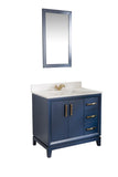 Fabia Collection 36 inch Bathroom Vanity with Quartz Countertop and Undermount Ceramic Sink