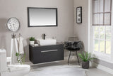 Luka Collection Floating Bathroom Vanity with Hard Glass Countertop and Ceramic Sink