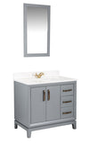 Fabia Collection 36 inch Bathroom Vanity with Quartz Countertop and Undermount Ceramic Sink