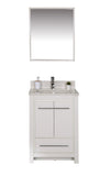 Mila Collection 24 inch Bathroom Vanity with Quartz Countertop and Undermount Ceramic Sink