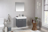 Vita Collection Floating Bathroom Vanity with Ceramic Sink & Mirror