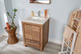 Mila Collection 24 inch Bathroom Vanity with Quartz Countertop and Undermount Ceramic Sink