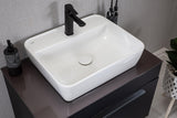 Luka Collection Floating Bathroom Vanity with Hard Glass Countertop and Ceramic Sink