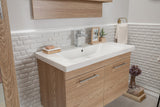Elio Collection Floating Bathroom Vanity with Ceramic Sink & Mirror