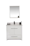 Mila Collection 36 inch Bathroom Vanity with Quartz Countertop and Undermount Ceramic Sink