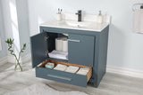 Mila Collection 36 inch Bathroom Vanity with Quartz Countertop and Undermount Ceramic Sink