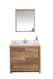 Mila Collection 36 inch Bathroom Vanity with Quartz Countertop and Undermount Ceramic Sink