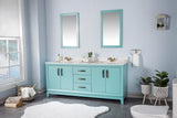 Fabia Collection 72 inch Bathroom Vanity with Quartz Countertop and Undermount Ceramic Sink