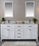 Alda 72" White Double Bathroom Vanity | Quartz Countertop