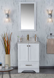 Livia 24 " White Single Bathroom Vanity | Quartz Countertop