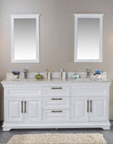 Romana 72" White Double Bathroom Vanity | Quartz Countertop